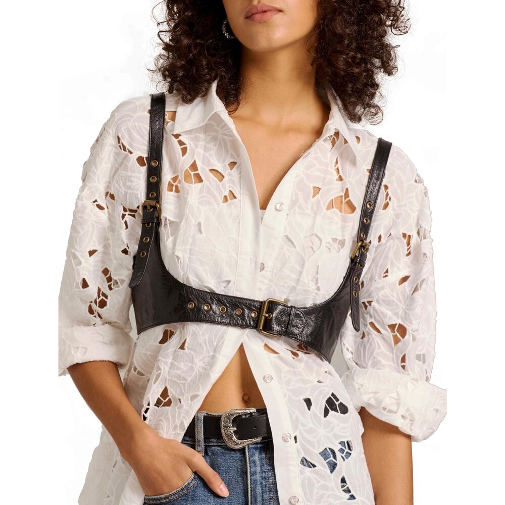 6374 Harness For Women Genuine Leather Waist Belt Steampunk Underbust